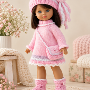 Conjunto rosa de rayas para Nancy de MI JAULITA