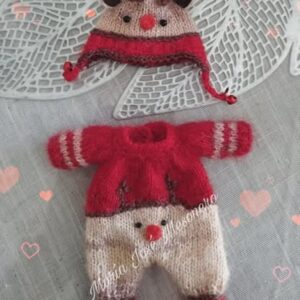 Gorro de reno para muñeca Blythe tejido a mano por MI JAULITA