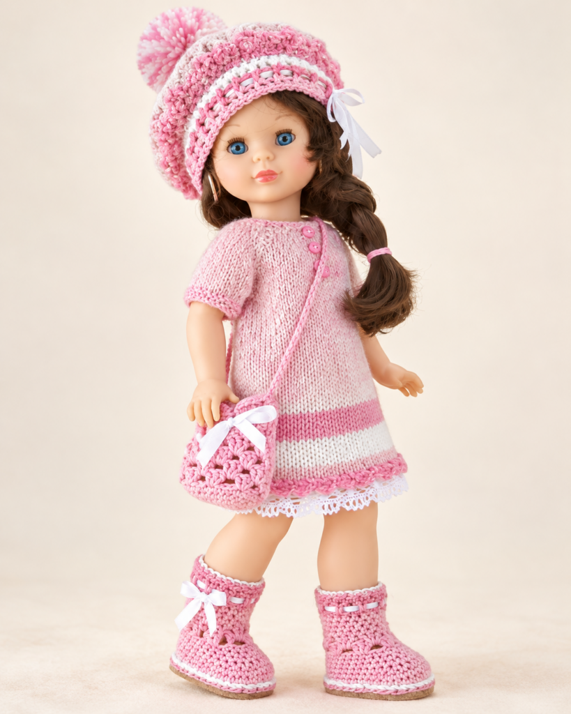 Conjunto rosa y gris para Nancy de MI JAULITA