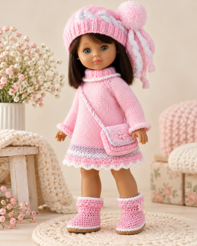 Conjunto rosa de rayas para Nancy de MI JAULITA