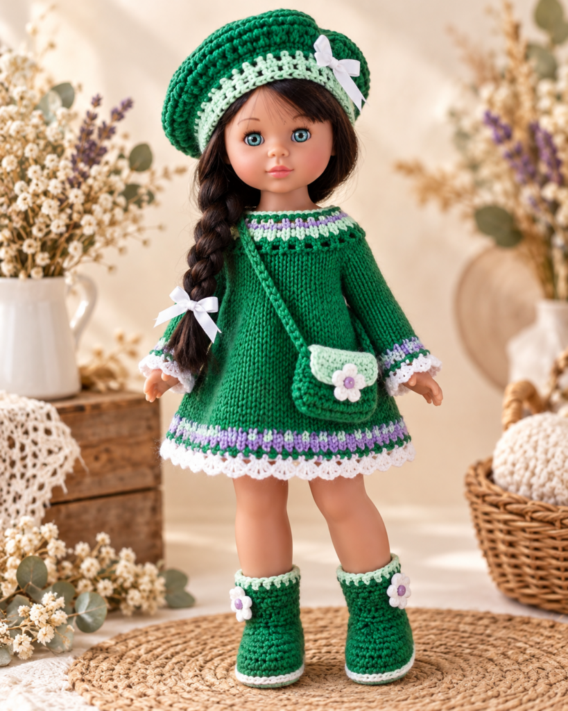 Conjunto verde y rosa para Nancy de MI JAULITA
