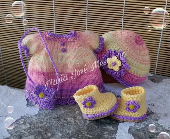 Conjunto lila degradado para Nancy, pieza artesanal de MI JAULITA