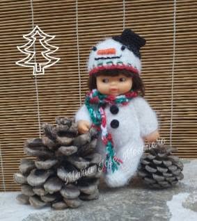 Conjunto de muñeco de nieve para Nancy, pieza artesanal de MI JAULITA
